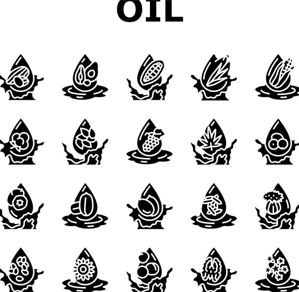 油液黄滴烹饪图标集图片下载