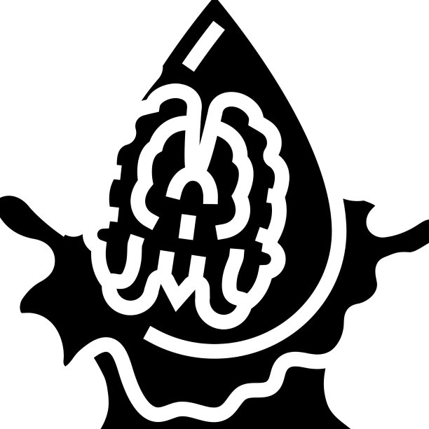 核桃油液的黄色字形图标图片下载