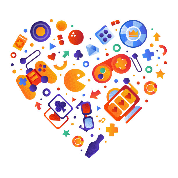 游戏和娱乐对象心形图片下载