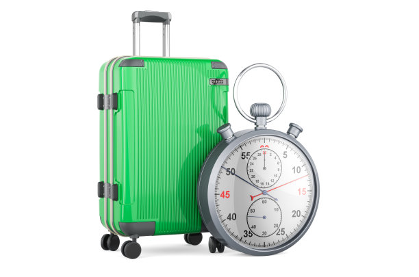 带秒表的行李。三维渲染图片下载