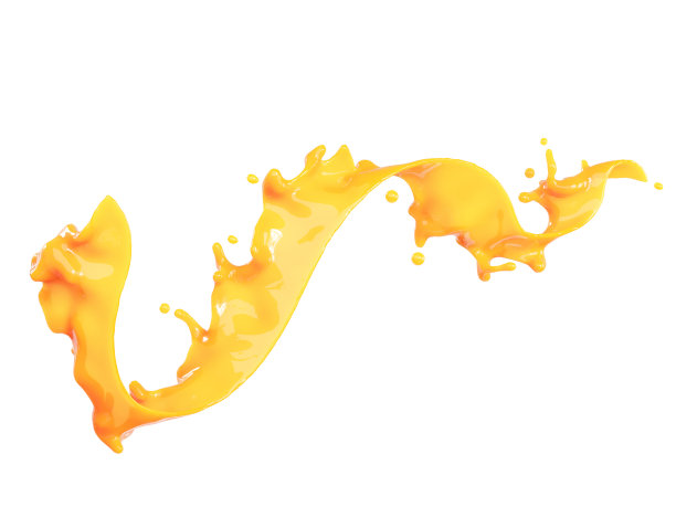 特写抽象橙汁飞溅孤立在白色背景。3 d渲染。剪切部分。图片下载