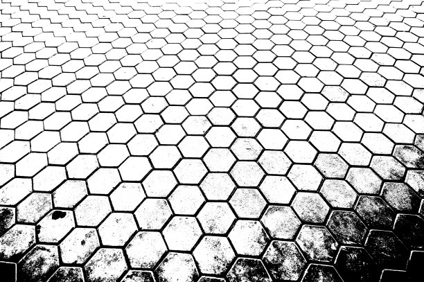 黑白六边形剪影纹理背景图片下载