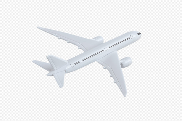 飞机模型，白色的飞机。最小的模拟设计艺术品图片下载