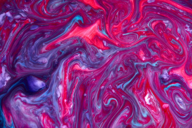 抽象的油漆颜色背景。系外行星宇宙海洋图案，油漆污渍。大理石花纹的效果。背景与抽象旋转油漆效果。液体丙烯图片与流动和飞溅。混合图片下载