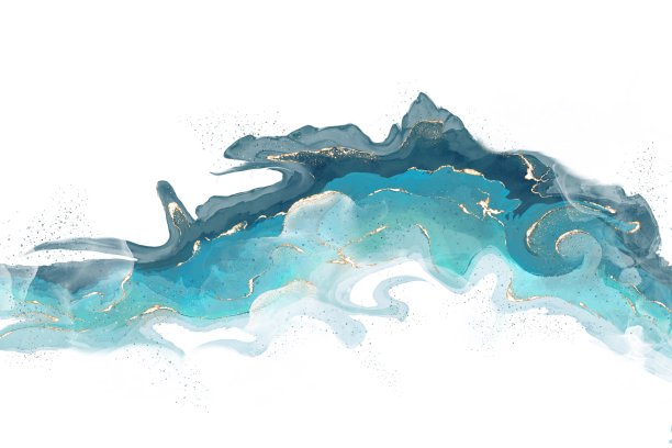 用酒精墨水技术和黄金闪光技术抽象流体图片下载