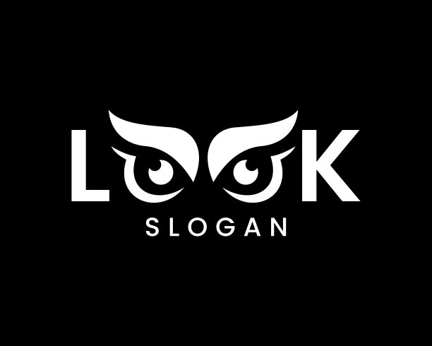排版字体Wordmark刻字看眼睛看视觉猫头鹰智慧眼睛面对矢量设计图片下载