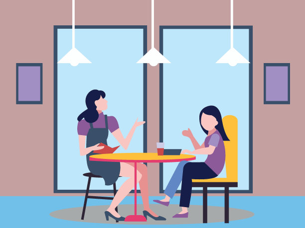 女孩们边吃边聊天。图片下载