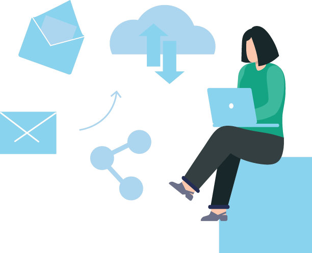 一位女士正在使用笔记本电脑。图片下载