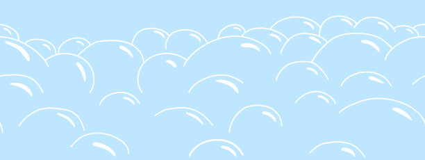 肥皂泡无缝边界上的蓝色背景，矢量图片下载