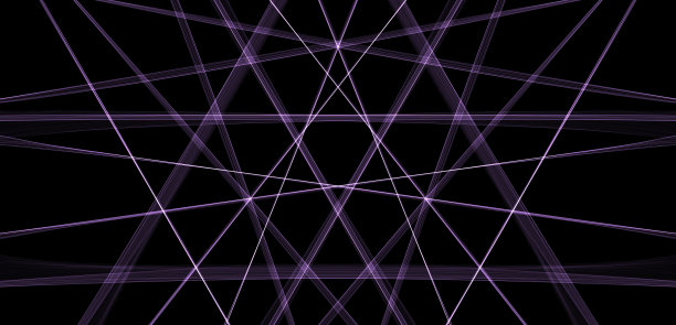 抽象对称几何网格图案紫色编织线线与黑色背景横幅图片下载