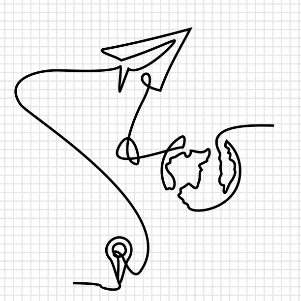 手绘单线，世界旅游日图片下载