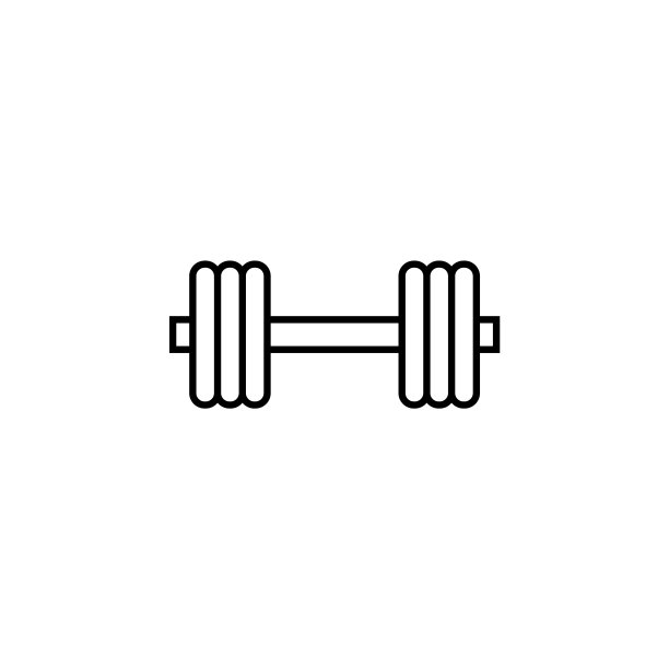 哑铃线图标，运动标志矢量图片下载