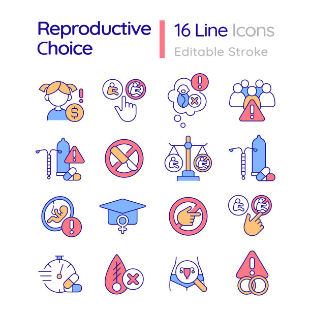 生殖选择RGB颜色图标集图片下载