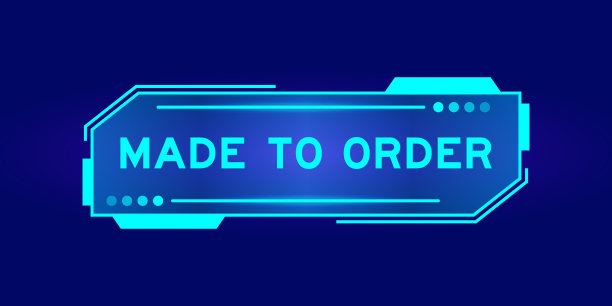 未来的hud横幅，有文字作出订购的用户界面屏幕上的蓝色背景图片下载