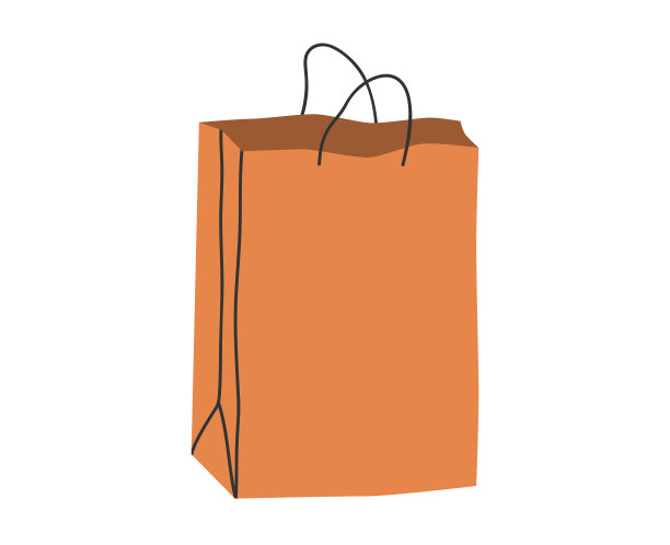 可重复使用的购物纸袋插图图片下载