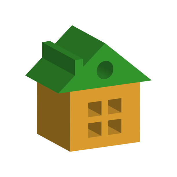 彩色房屋体积图标。t恤设计的图标。矢量插图。图片下载