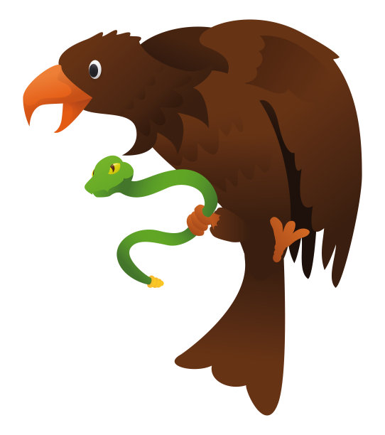 墨西哥鹰与响尾蛇在梯度效果，矢量插图图片下载