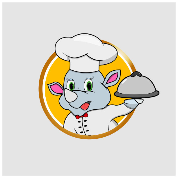 犀牛头圈标签带来食物和厨师的习惯图片下载