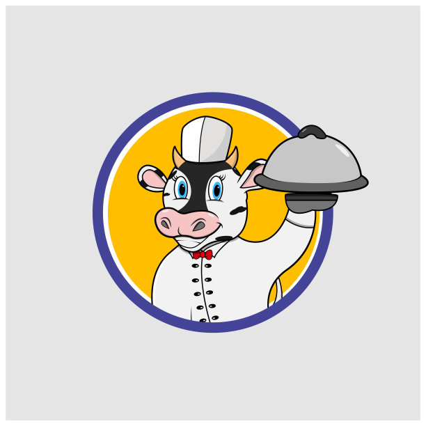 牛头圈标签与食品和厨师的习惯图片下载