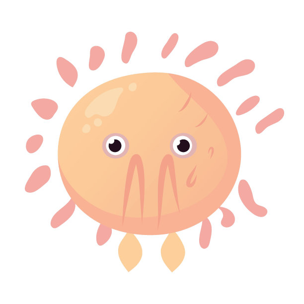 快乐和有趣的海洋卡通章鱼怪物游泳和看轻背景。平面矢量插图的儿童。图片下载