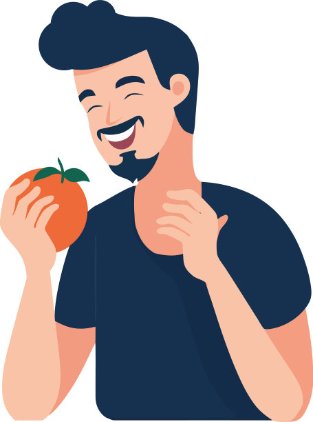 一个人拿着新鲜蔬菜微笑着图片下载