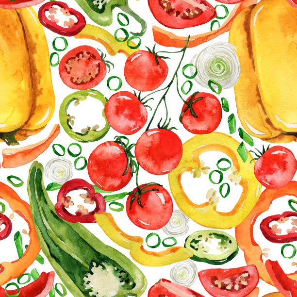 蔬菜无缝花纹图片下载