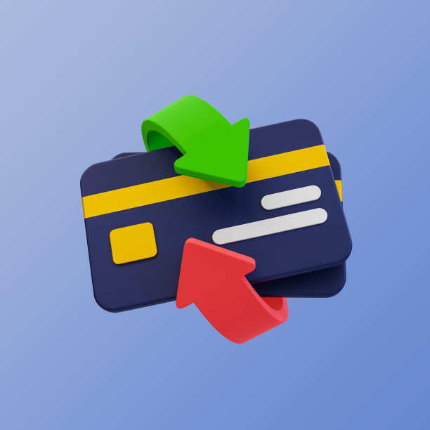 3d最小在线购物付款。没钱的付款。数字交易。带箭头的信用卡。3d渲染图。图片下载