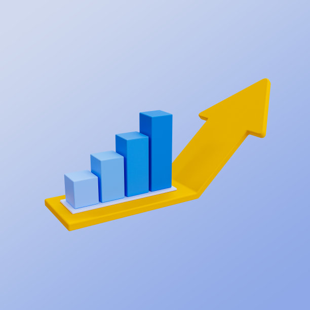 3d最小数据分析图标。飙升的财政。股票。加强货币。带箭头向上的条形图。3 d演示。图片下载