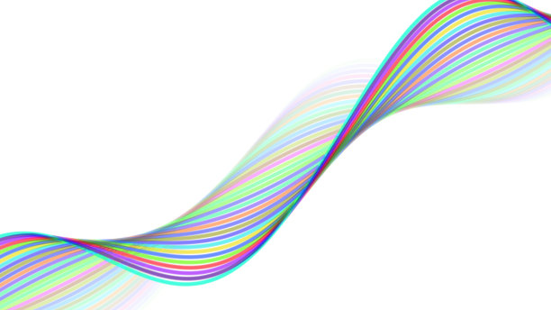 白色背景上的多色线条艺术。图片下载