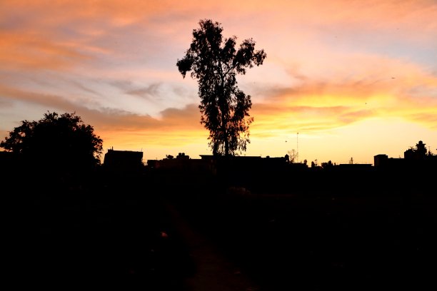 德拉敦市的日落图片下载