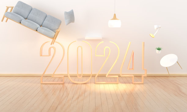 艺术浮动装饰一个现代极简主义的日本客厅与惊人的自然光- 3D渲染插图图片下载