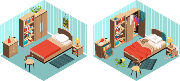 脏室和洁净室的比较图片下载