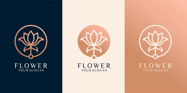 一套豪华玫瑰或花美容标志。标志可用于图标，品牌，身份，女性化，创意，黄金和商业公司高级矢量图片下载