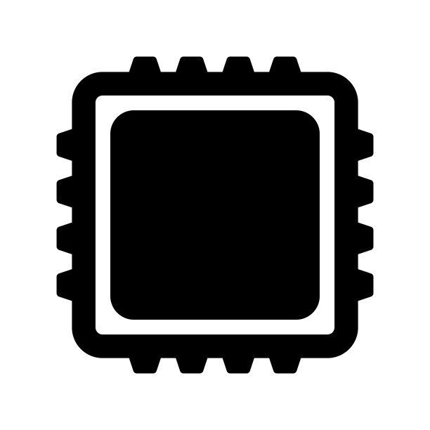 芯片图标。现代芯片象形文字。移动应用程序和网站设计的时尚符号。矢量插图隔离在白色背景上。图片下载