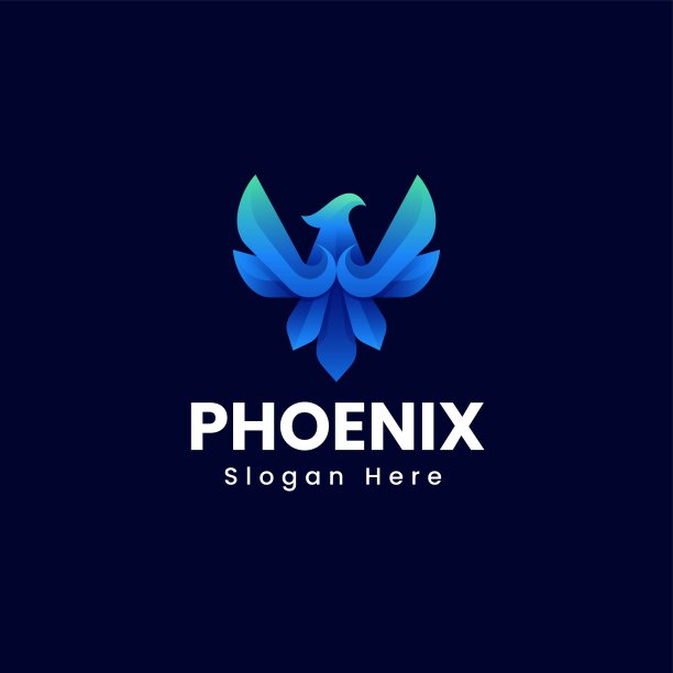 矢量插图凤凰渐变彩色风格图片下载