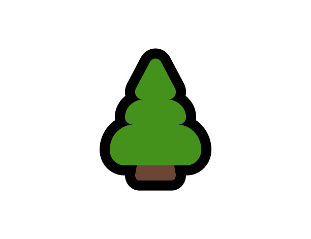 常青树矢量图标。松树表情符号插图。孤立的常青树矢量表情符号图片下载