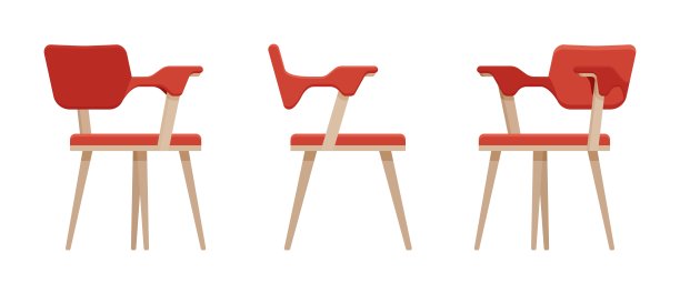 厨房边椅家具套，自然棕色、红色图片下载