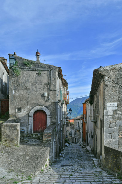 意大利坎帕尼亚的Guardia Sanframondi村庄。图片下载