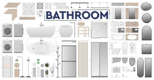 浴室矢量集图片下载