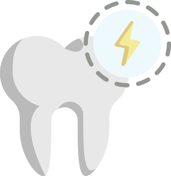 脉动的牙齿疼痛矢量彩色图标设计，牙科符号，医疗保健标志，牙科仪器库存插图，在牙齿概念悸动的疼痛图片下载