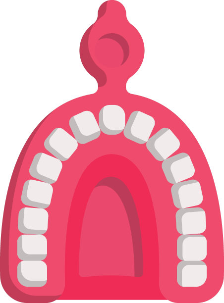 正畸训练器矢量彩色图标设计，牙科符号，医疗保健标志，牙科仪器库存插图，牙套口腔防护顶视图概念图片下载