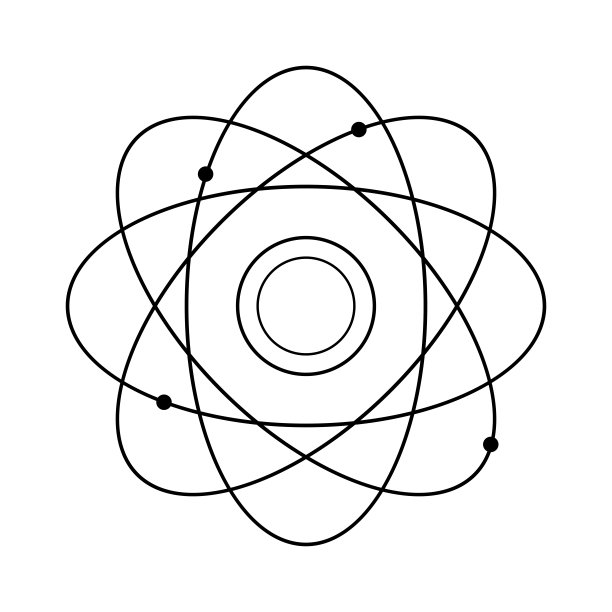 原子核符号符号。原子图标。图片下载