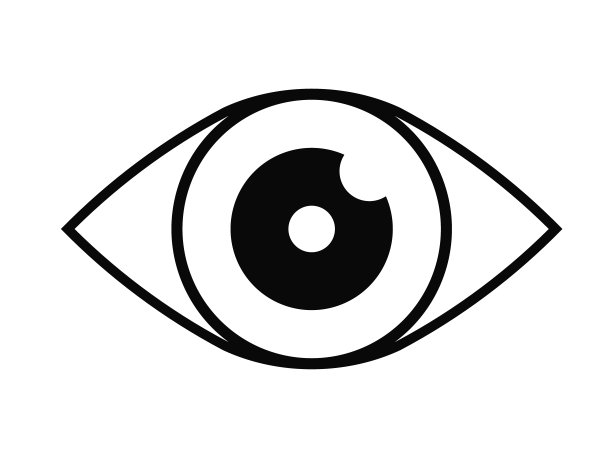 眼睛图标矢量设计的网页，孤立的白色背景。眼睛图标，平面设计风格。图片下载