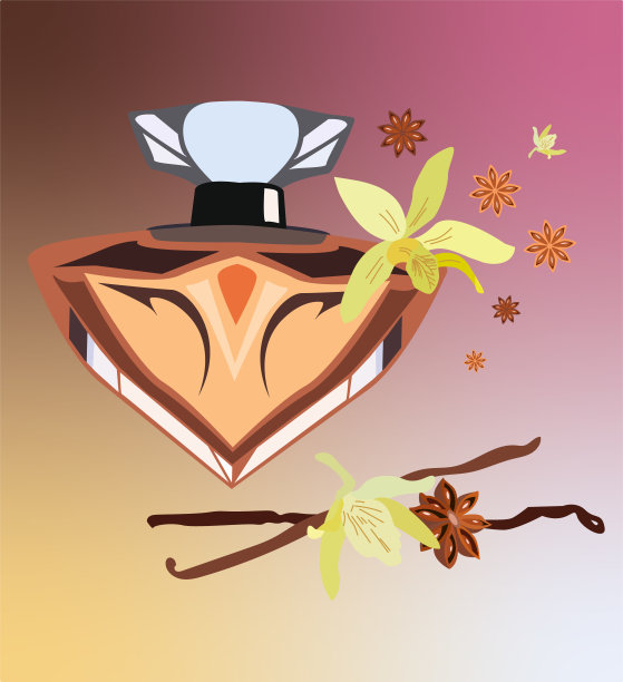 不同香味的女士香水，香草精，设计瓶图片下载