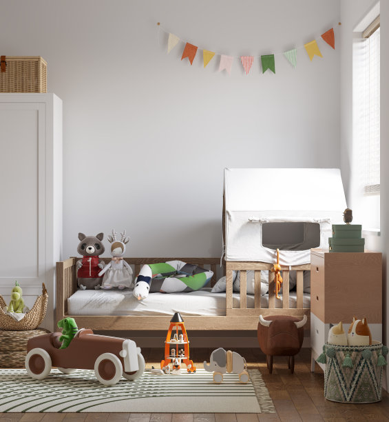 室内儿童房壁纸模型图片下载