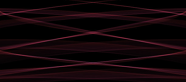对称几何网格红色菱形图案编织线线黑色背景横幅图片下载