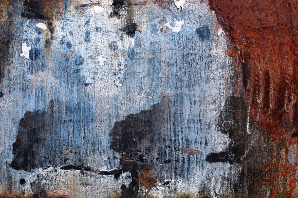 生锈的金属纹理背景，棕色和灰色的旧锈板，脏的表面图案图片下载