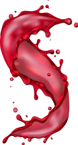 逼真的葡萄酒飞溅图片下载