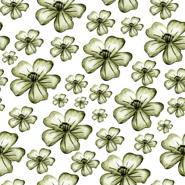 无缝图案与手绘金盏花。图片下载