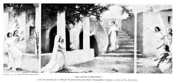 《天使的问候》，艺术家G·迪布夫，19世纪法国艺术与文化图片下载